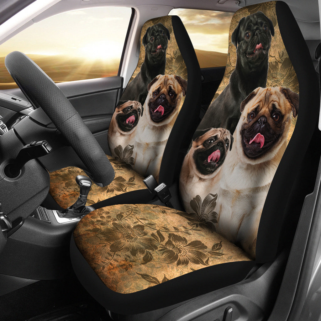 Pug Car Seat Covers (Set of 2) - JaZazzy 