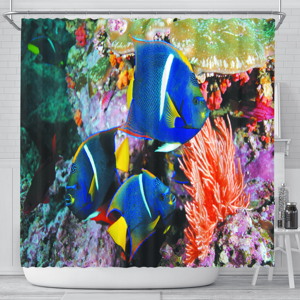 Blue Fish Shower Curtain - JaZazzy 