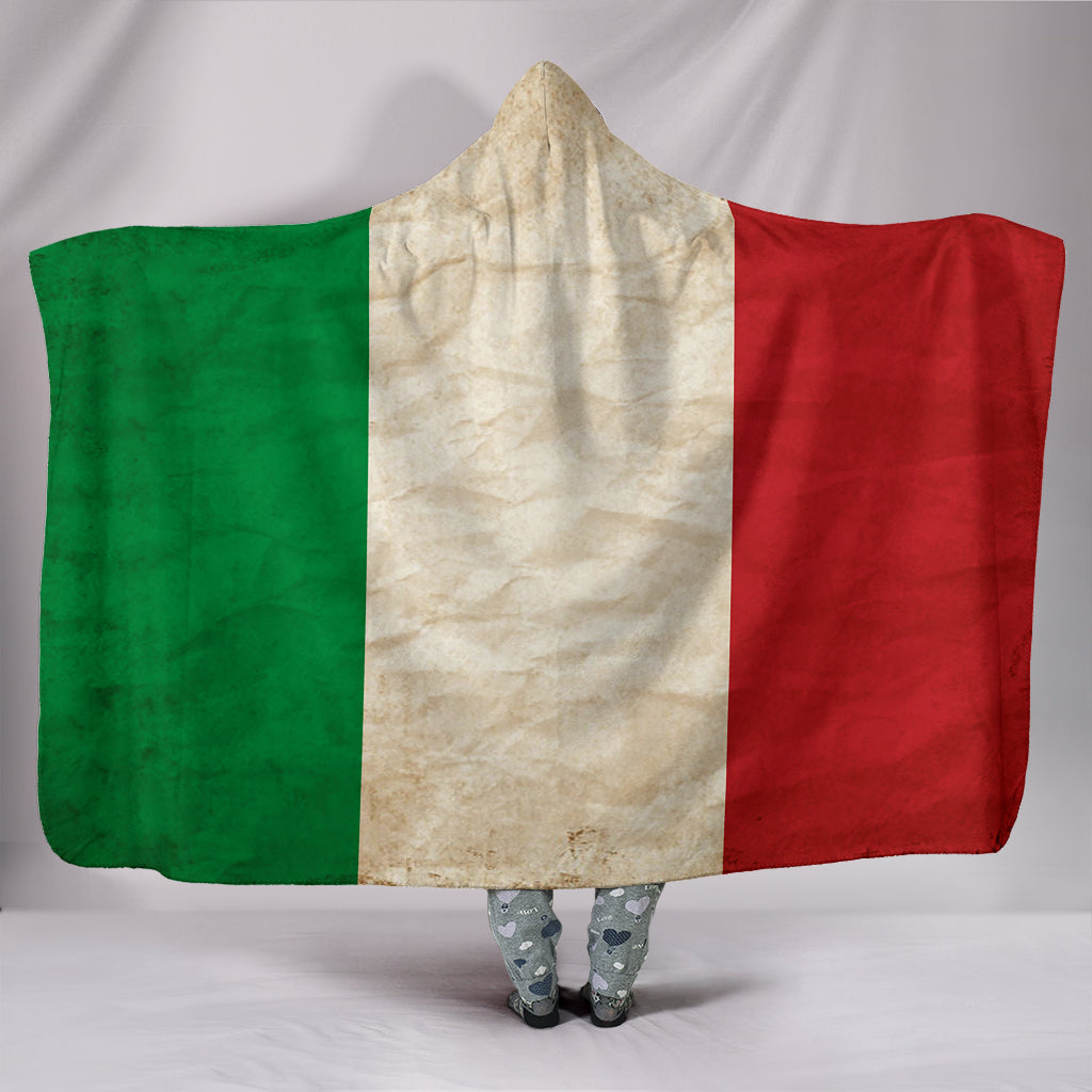 Hoodie Blanket - Italian Flag_Green-White-Red - JaZazzy 