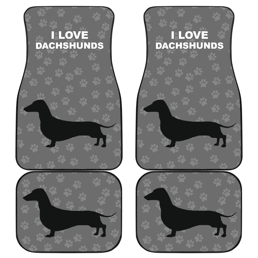 I Love Dachshunds Cute Front And Back Car Mats - JaZazzy 
