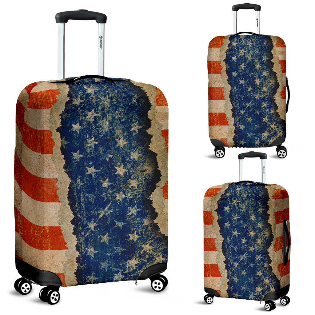 Ripped Flag Luggage Cover-Red/White/Blue - JaZazzy 