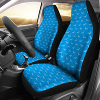 Thumbnail for Dachshund Pattern Blue Car Seat Covers - JaZazzy 