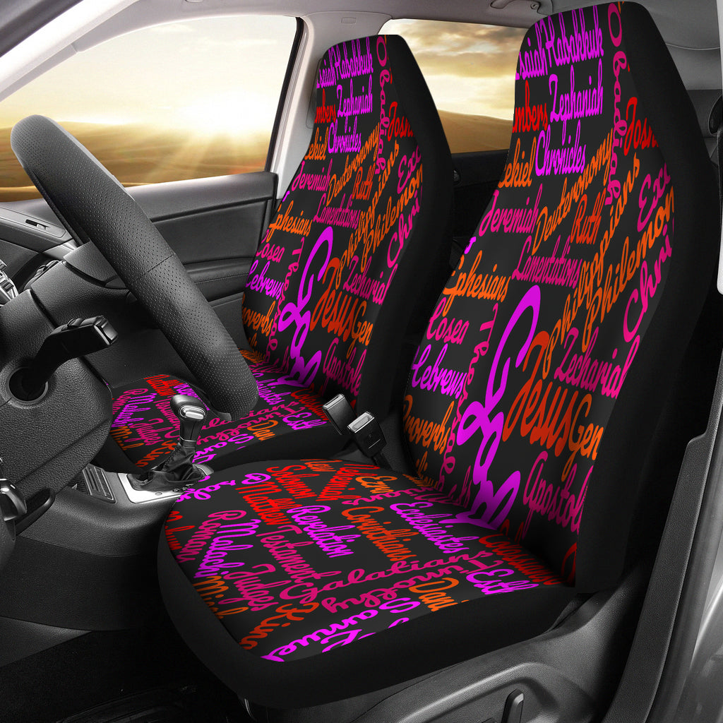 Custom-Made Holy Bible Books Black Mixed Colors Car Seat Cover - JaZazzy 
