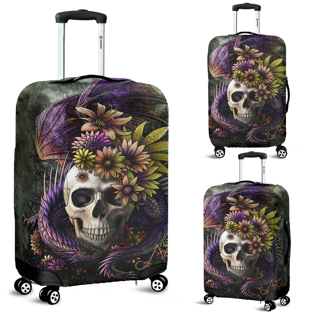 3D Skull and Dragon Luggage Cover 007 - JaZazzy 