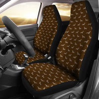 Thumbnail for Dachshund Pattern Brown Car Seat Covers - JaZazzy 