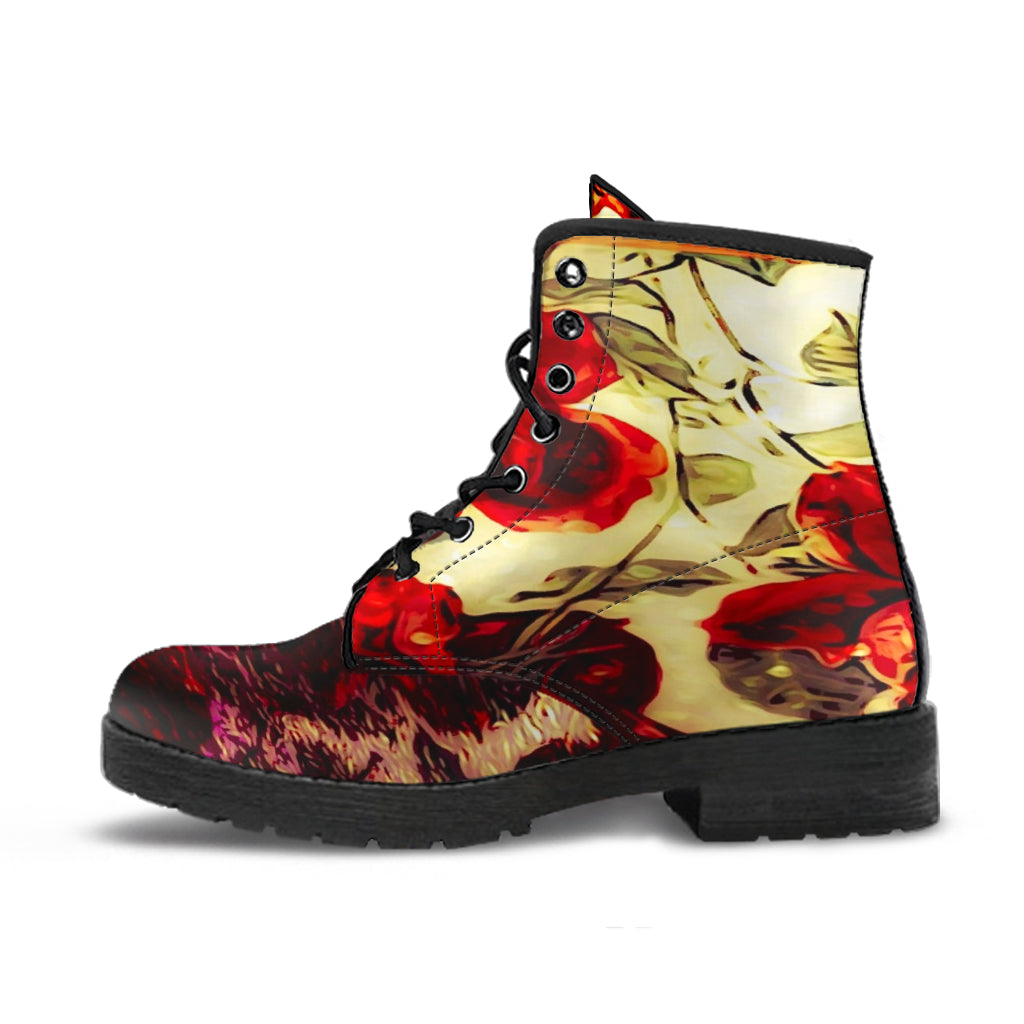 Floral Embosses: Roses 03 Leather Boots