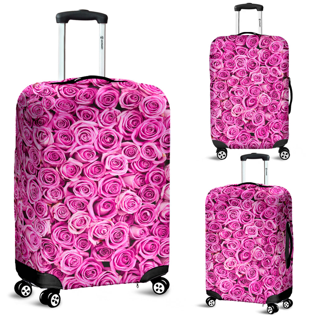 Pink Roses Luggage Cover - JaZazzy 