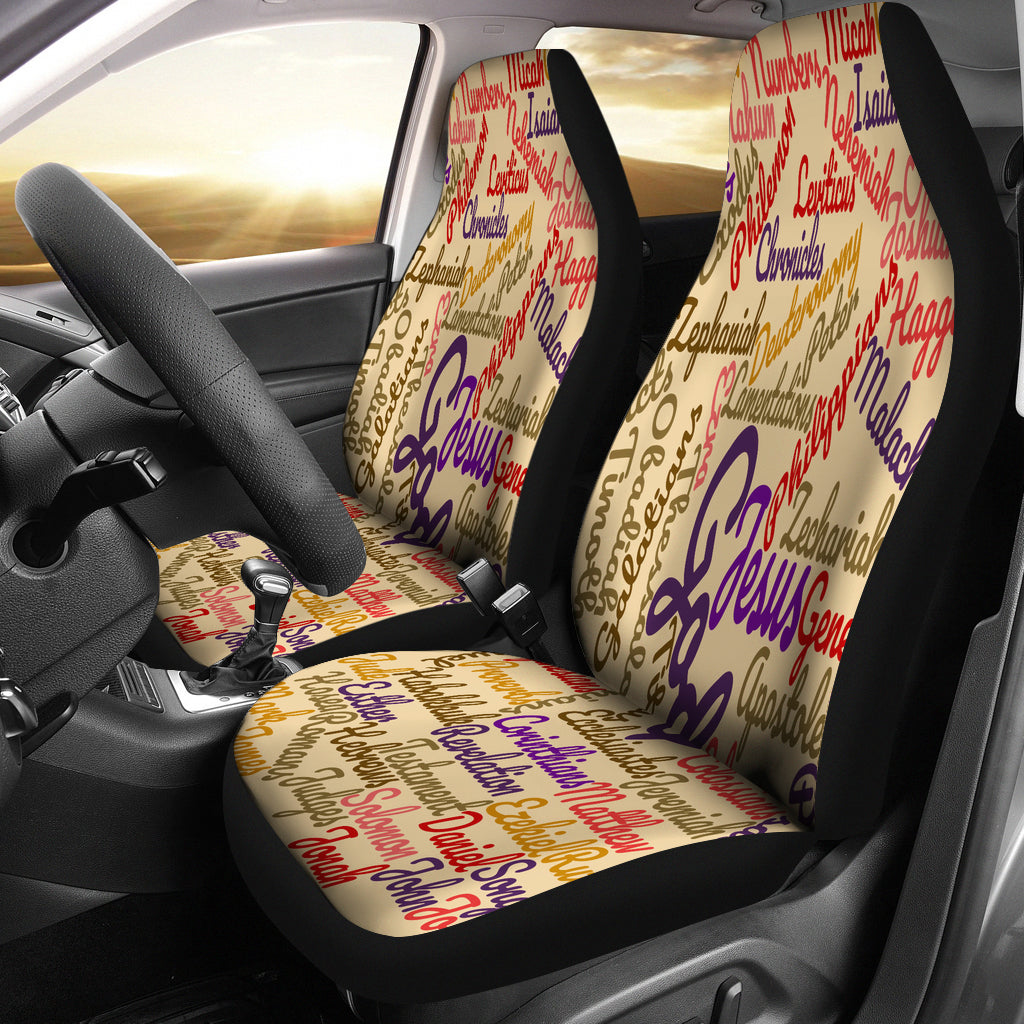 Custom-Made Holy Bible Books Light Brown Car Seat Cover - JaZazzy 
