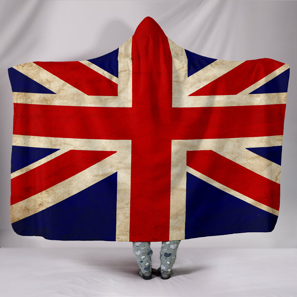 Hoodie Blanket - British Flag_Red-White-Blue - JaZazzy 