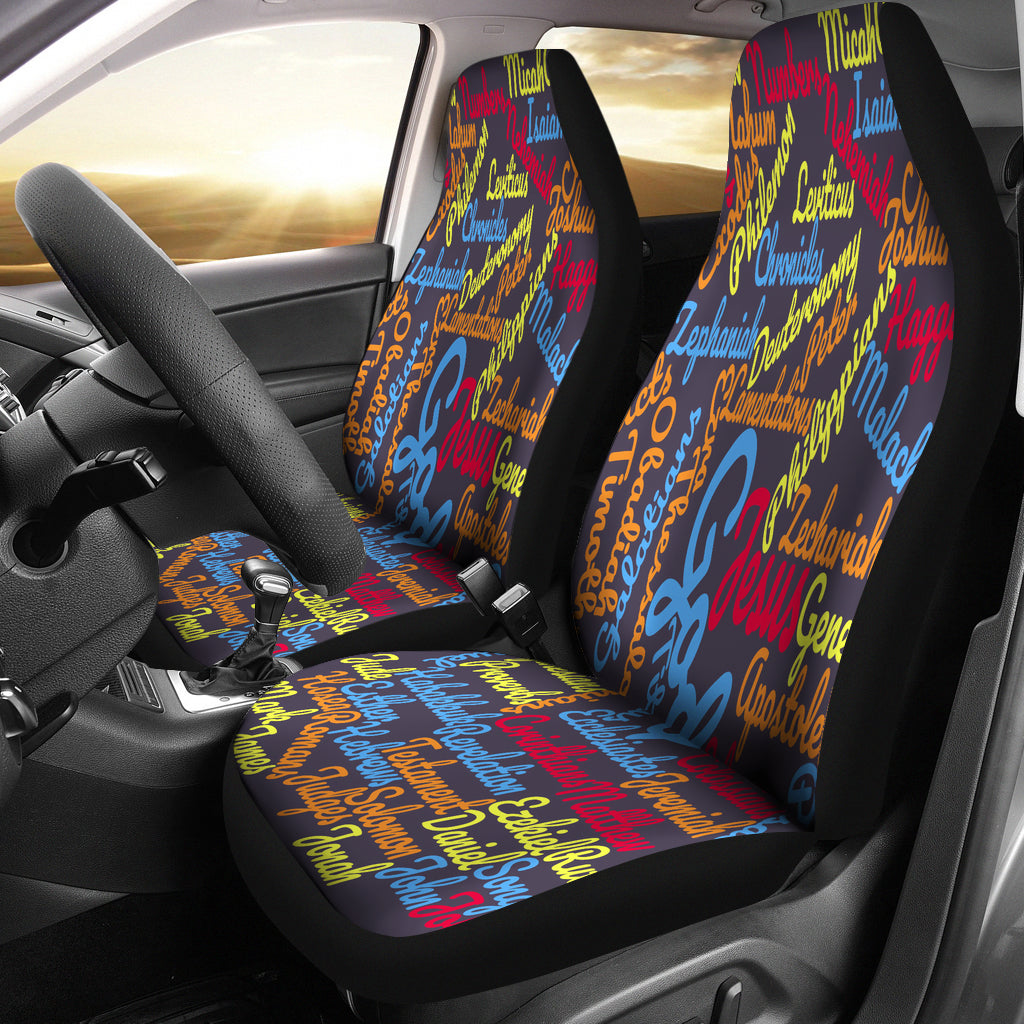 Custom-Made Holy Bible Books Grey Mixed Color Car Seat Cover - JaZazzy 