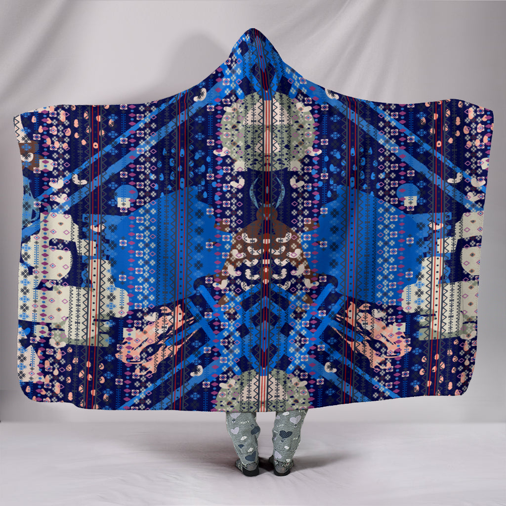 Boho Ethnic Abstract Art Hooded Blanket - JaZazzy 