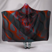 Thumbnail for Black and red skull Hooded Blanket - JaZazzy 