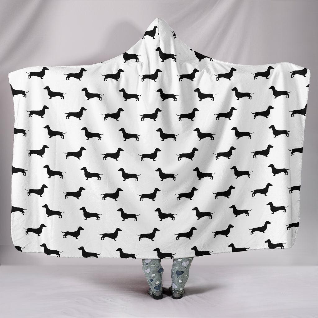 Cute Black Dachshunds Hooded Blanket - JaZazzy 