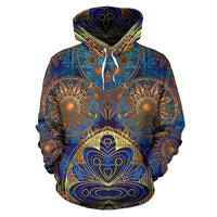 Thumbnail for HandCrafted Fractal Mandala Hoodie - JaZazzy 