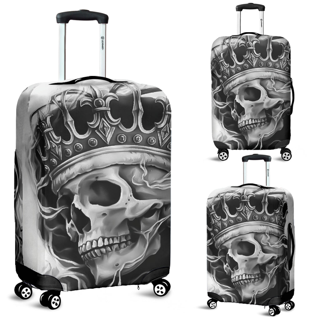 3D Black & White Skull King Design Luggage Covers 007 - JaZazzy 