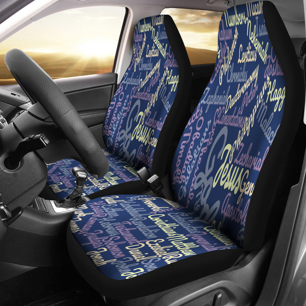 Custom-Made Holy Bible Books Blue Car Seat Cover - JaZazzy 