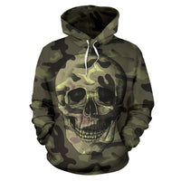 Thumbnail for Camo Skull All Over Print Hoodie for Lovers of Skulls and Camouflage - JaZazzy 