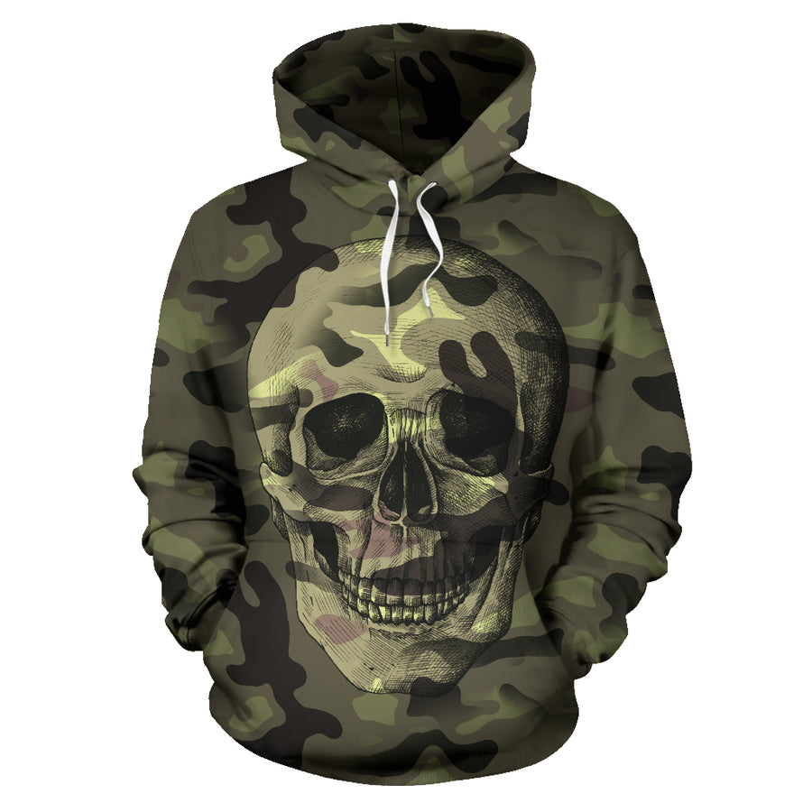 Camo Skull All Over Print Hoodie for Lovers of Skulls and Camouflage JaZazzy