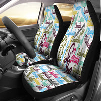 Thumbnail for Custom-Made Holy Bible Books White Purple Car Seat Cover - JaZazzy 