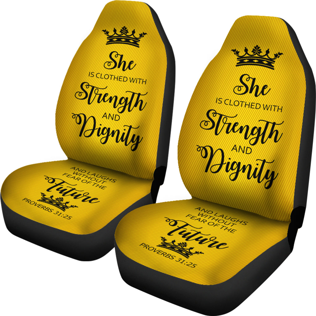 Proverbs 31 Woman Car-SUV Seat Cover- Gold-Black - JaZazzy 