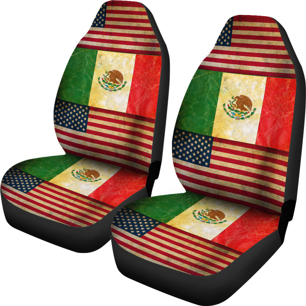 JZP- America-Mexico Flag Seat Cover 01A - JaZazzy 