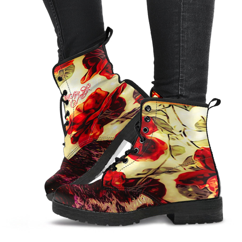 Floral Embosses: Roses 03 Leather Boots