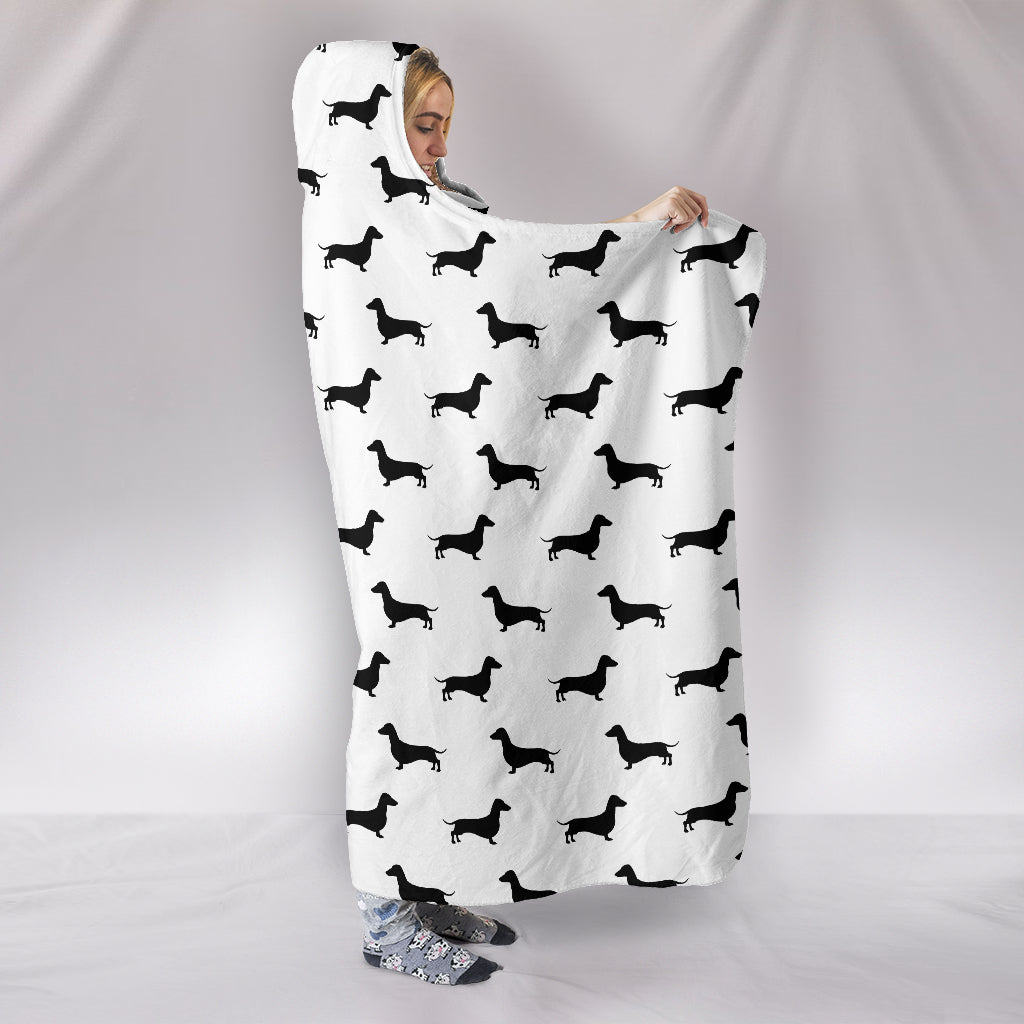 Cute Black Dachshunds Hooded Blanket - JaZazzy 