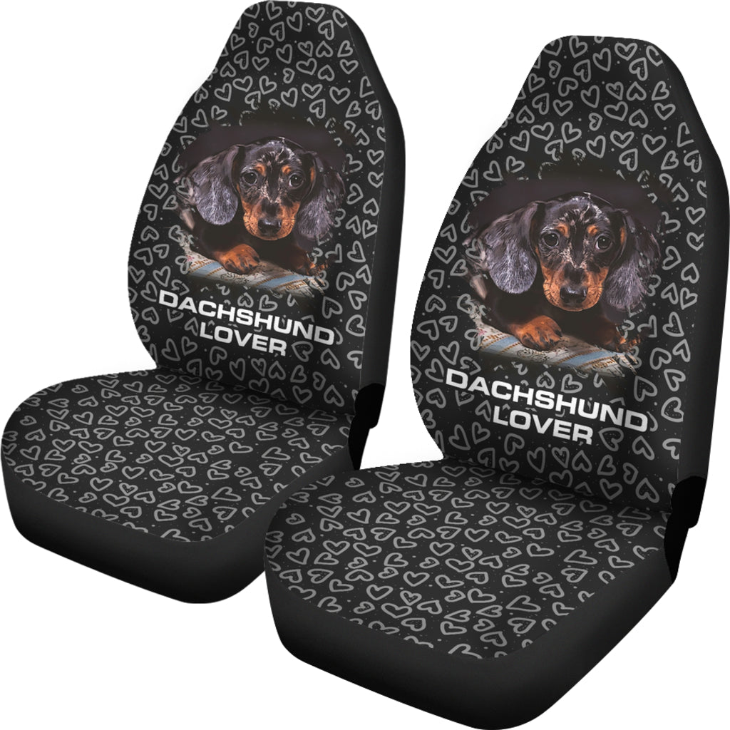Doxie Hearts Black Car Seat Covers - JaZazzy 