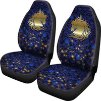 Thumbnail for Wild Horse Blue Rose Damask Car Seat Covers - JaZazzy 