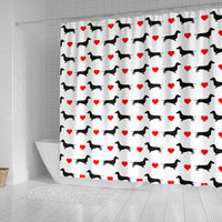 Thumbnail for Dachshund Heart - Doxie Shower Curtain - JaZazzy 