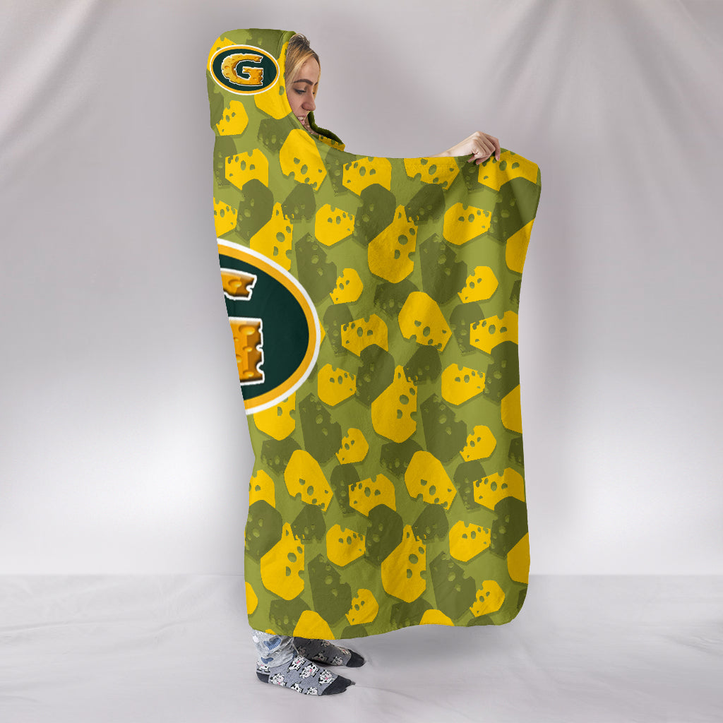 Cheese Head Camouflage Hooded Blanket_Green-Yellow - JaZazzy 