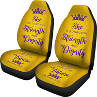Thumbnail for Proverbs 31 Woman Car-SUV Seat Cover Gold-Purple - JaZazzy 