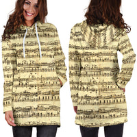 Thumbnail for Sheet Music Women's Hoodie Dress - JaZazzy 