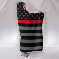 Thumbnail for Thin Red Line Hooded Blanket - JaZazzy 