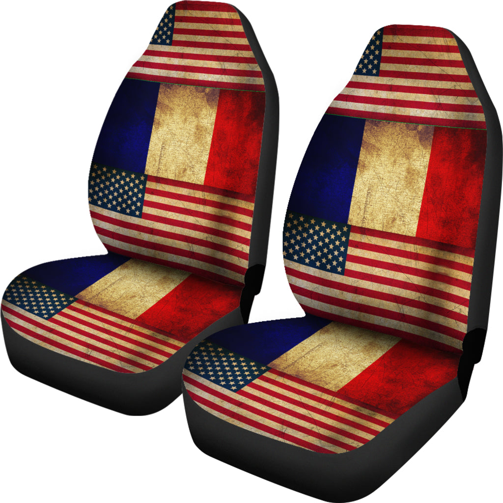 JZP-American-France Flag Seat Cover 01A - JaZazzy 