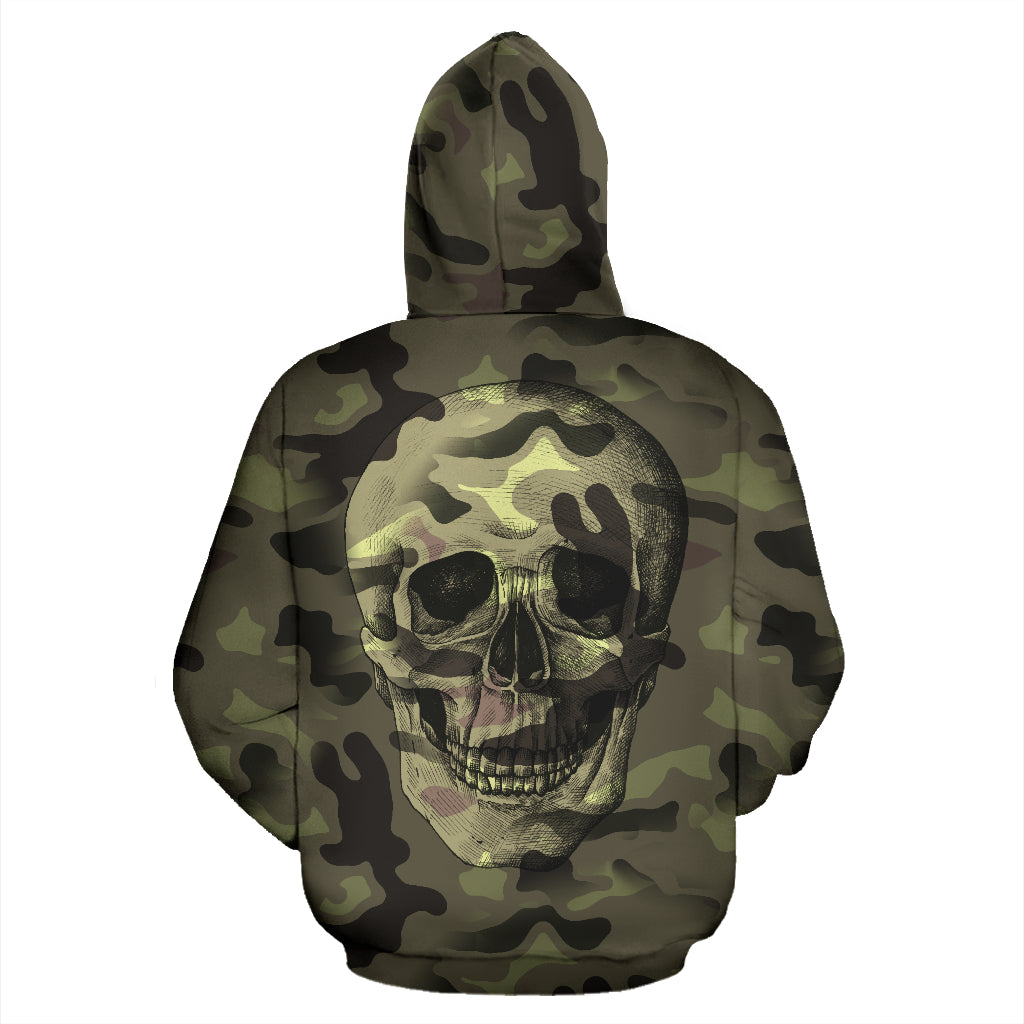Camo Skull All Over Print Hoodie for Lovers of Skulls and Camouflage - JaZazzy 