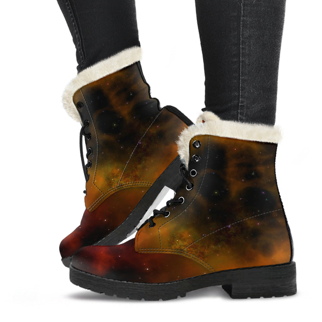 Space Dusk Faux Fur Boots - JaZazzy 