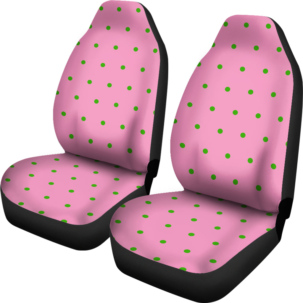 Pink with Green Polka Dot Car-SUV Seat Cover - JaZazzy 