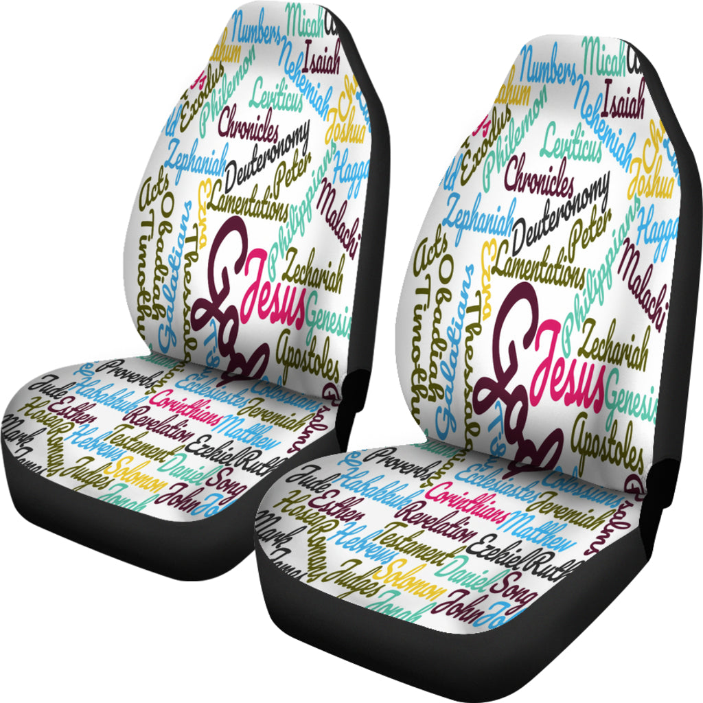 Custom-Made Holy Bible Books White Purple Car Seat Cover - JaZazzy 