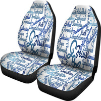 Thumbnail for Custom-Made Holy Bible Books White Blue Car Seat Cover - JaZazzy 