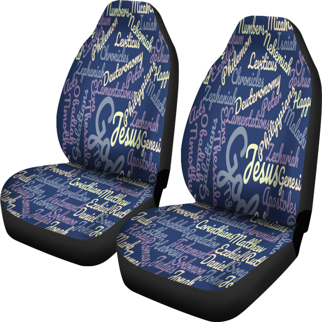 Custom-Made Holy Bible Books Blue Car Seat Cover - JaZazzy 