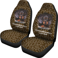Thumbnail for Doxie Hearts Brown Car Seat Covers - JaZazzy 