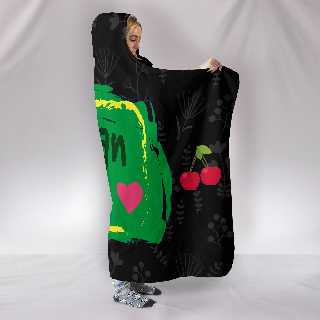 Vegan AF Hooded Blanket for Healthy Vegans_Black - JaZazzy 