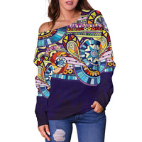 Thumbnail for Hip Vibrations Women's Off Shoulder Sweater - JaZazzy 
