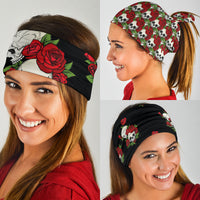 Thumbnail for Skull Couple Roses (Black) - Bandana 3 Pack