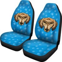 Thumbnail for Dachshund Face Blue Car Seat Covers - JaZazzy 