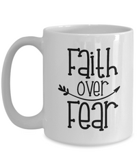 Thumbnail for fun faith cup-Faith Over Fear Coffee Mug