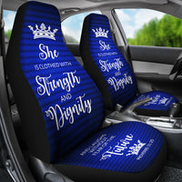 Thumbnail for Proverbs 31 Woman - Car-SUV Seat Cover-Blue-White - JaZazzy 