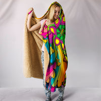 Thumbnail for Psychedelic Pop Art Pattern Hooded Blanket