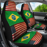 Thumbnail for JZP - American Brazilian Flag Car Seat Cover  210A - JaZazzy 
